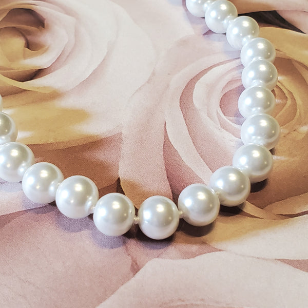 Freshwater Pearl Necklace and Matching Pearl Earrings - Bridal Set