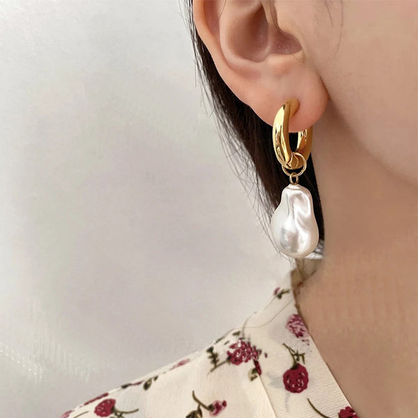 Vintage Style Baroque Pearl Earrings