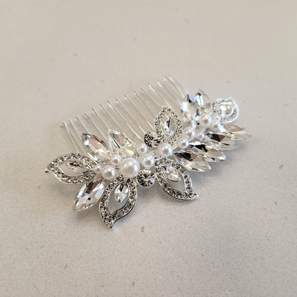 Small Bridal Hair Comb with Pearl & Crystal