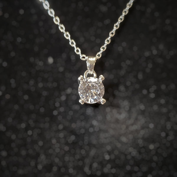 Single SolitaireCubic Zirconia Necklace