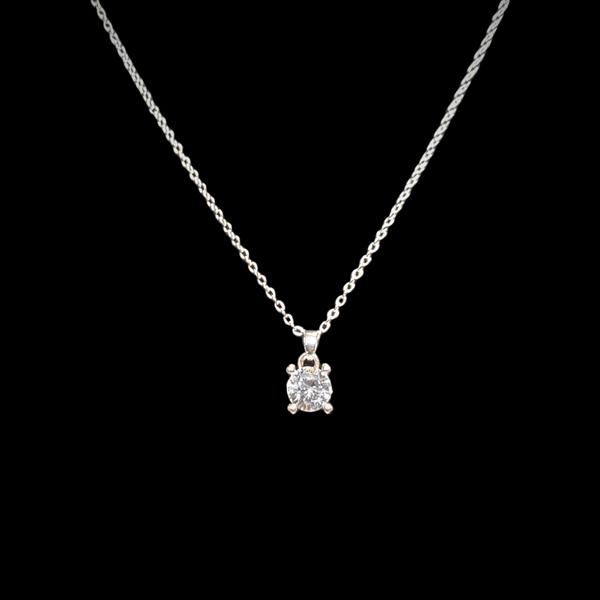 Single SolitaireCubic Zirconia Necklace