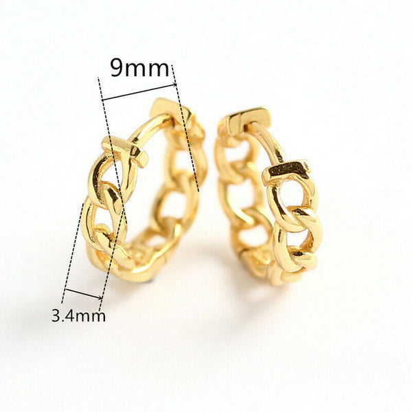 Small Chain Hoop Earrings