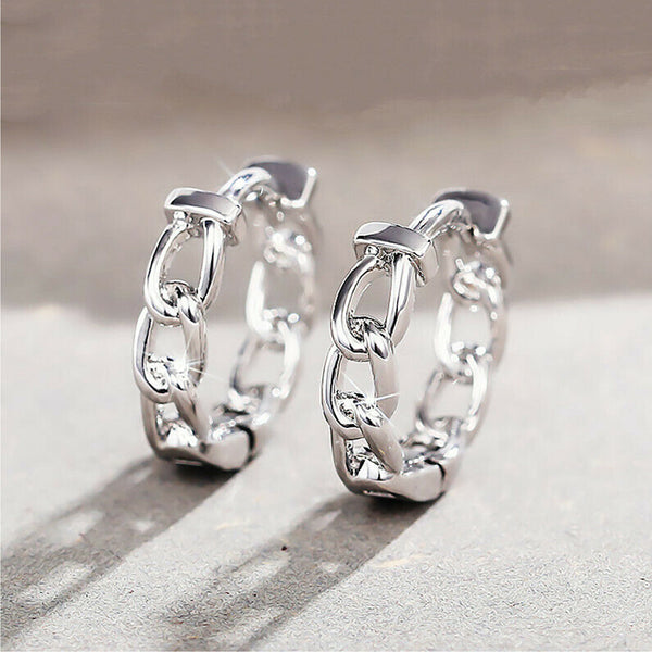 Small Chain Hoop Earrings