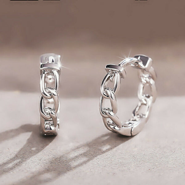 Small Chain Hoop Earrings