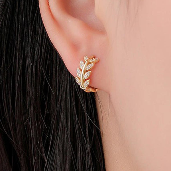 Leaf Hoop Earrings