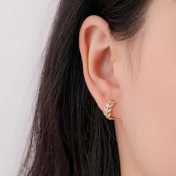 Leaf Hoop Earrings