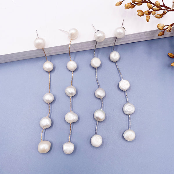 Long Freshwater Pearl Earrings