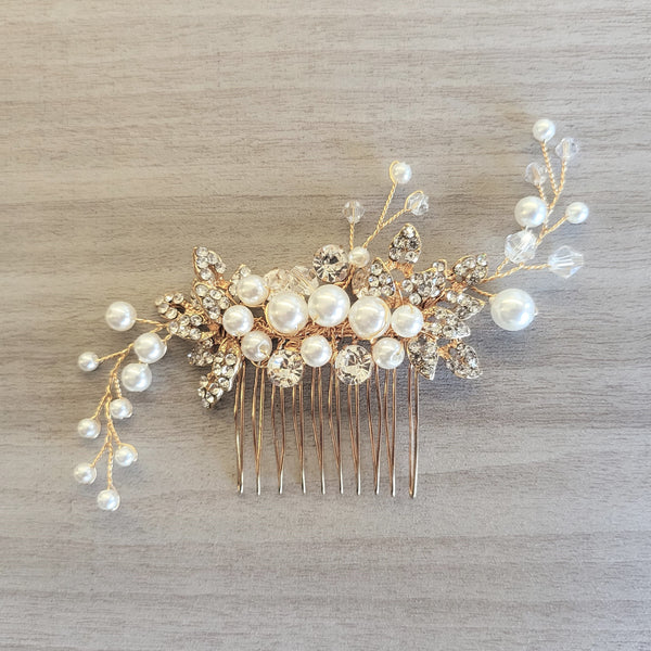 Pearl & Crystal Hair Comb