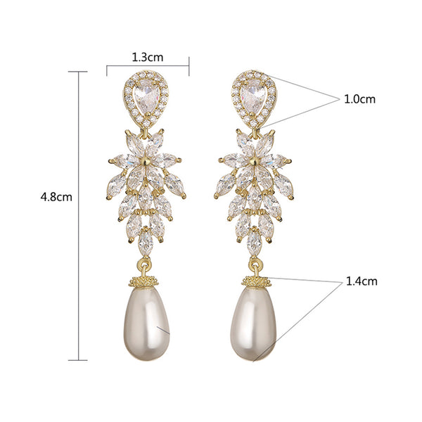 Elegant Crystal & Pearl Earrings