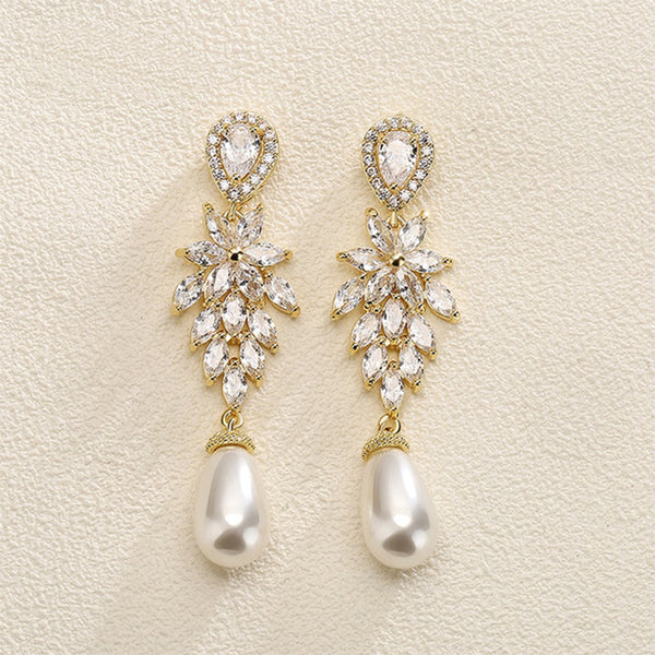 Elegant Crystal & Pearl Earrings