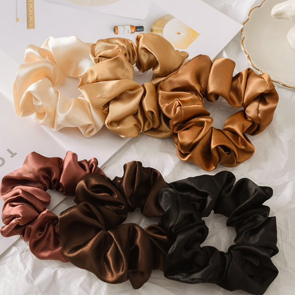 Silk Satin Neutral Hair Scrunchies