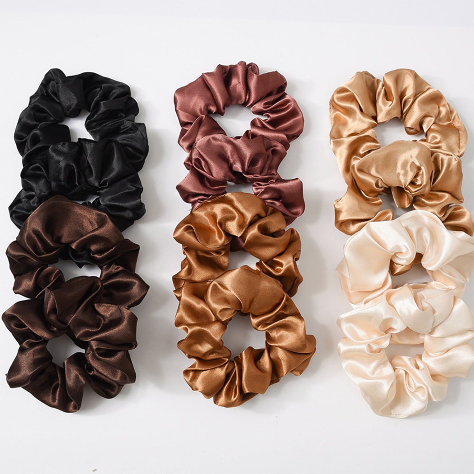 Silk Satin Neutral Hair Scrunchies