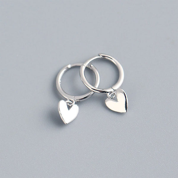 Dainty Heart Hoop Earrings