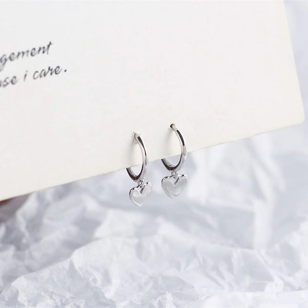 Dainty Heart Hoop Earrings