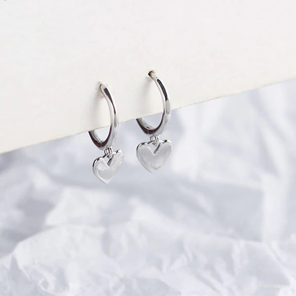 Dainty Heart Hoop Earrings