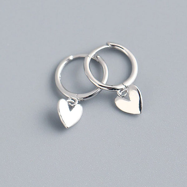 Dainty Heart Hoop Earrings