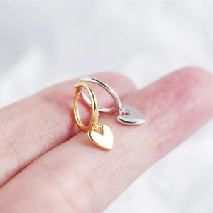 Dainty Heart Hoop Earrings