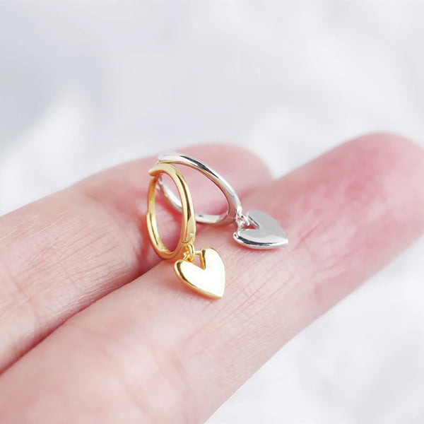 Dainty Heart Hoop Earrings