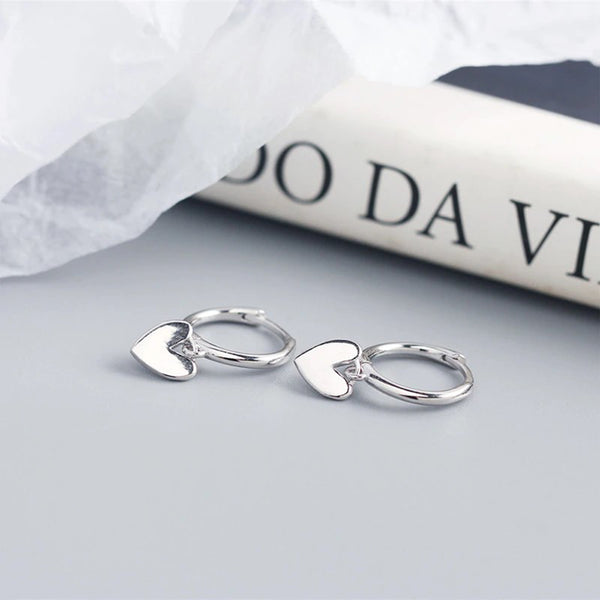 Dainty Heart Hoop Earrings