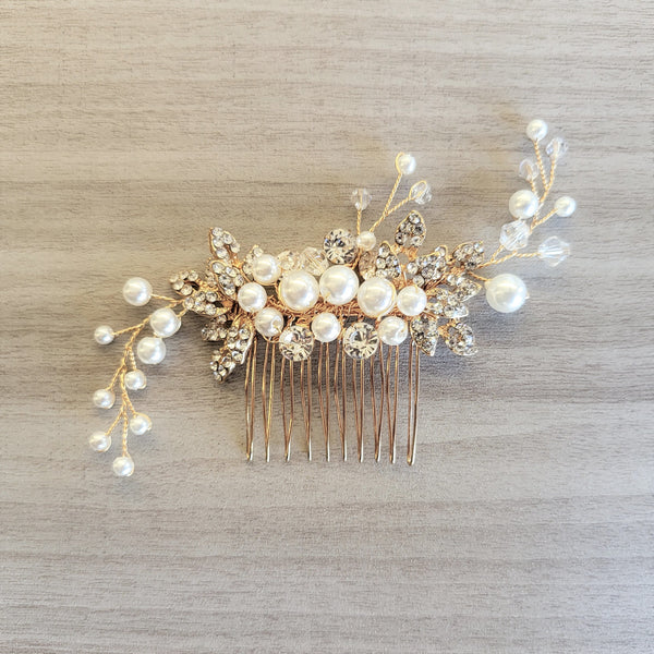 Pearl & Crystal Hair Comb