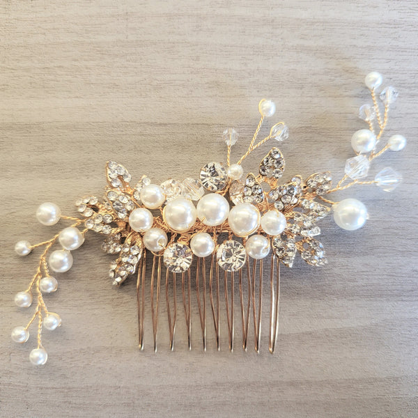 Pearl & Crystal Hair Comb