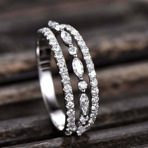 Cubic Zirconia Stacked Look Ring