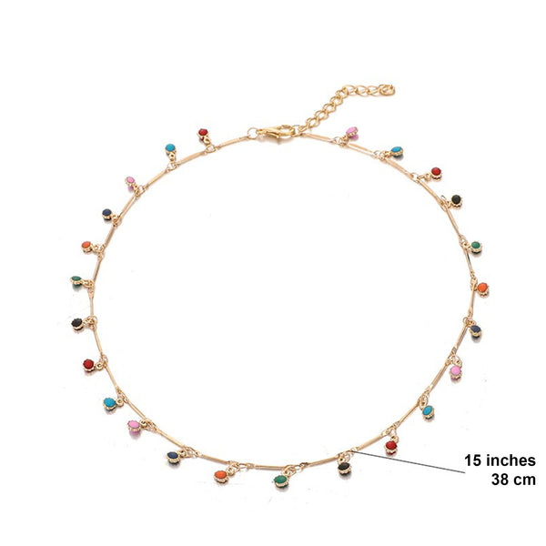 Boho Colorful Charm Choker Necklace