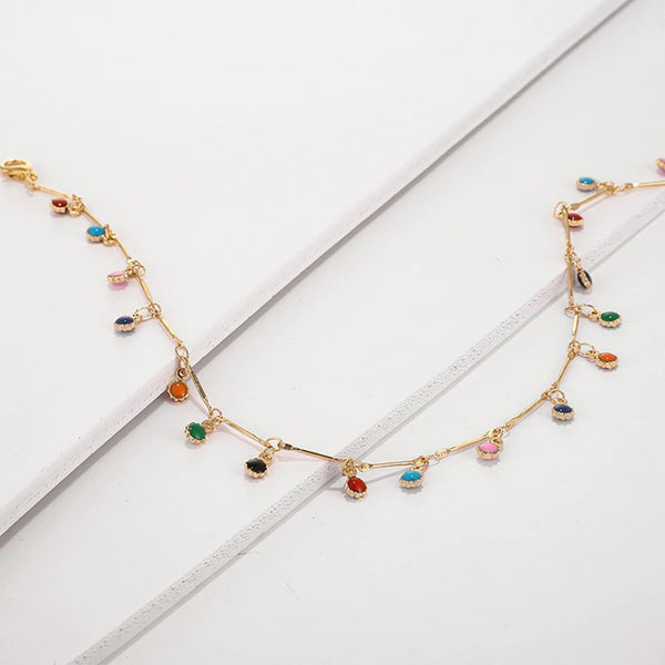 Boho Colorful Charm Choker Necklace
