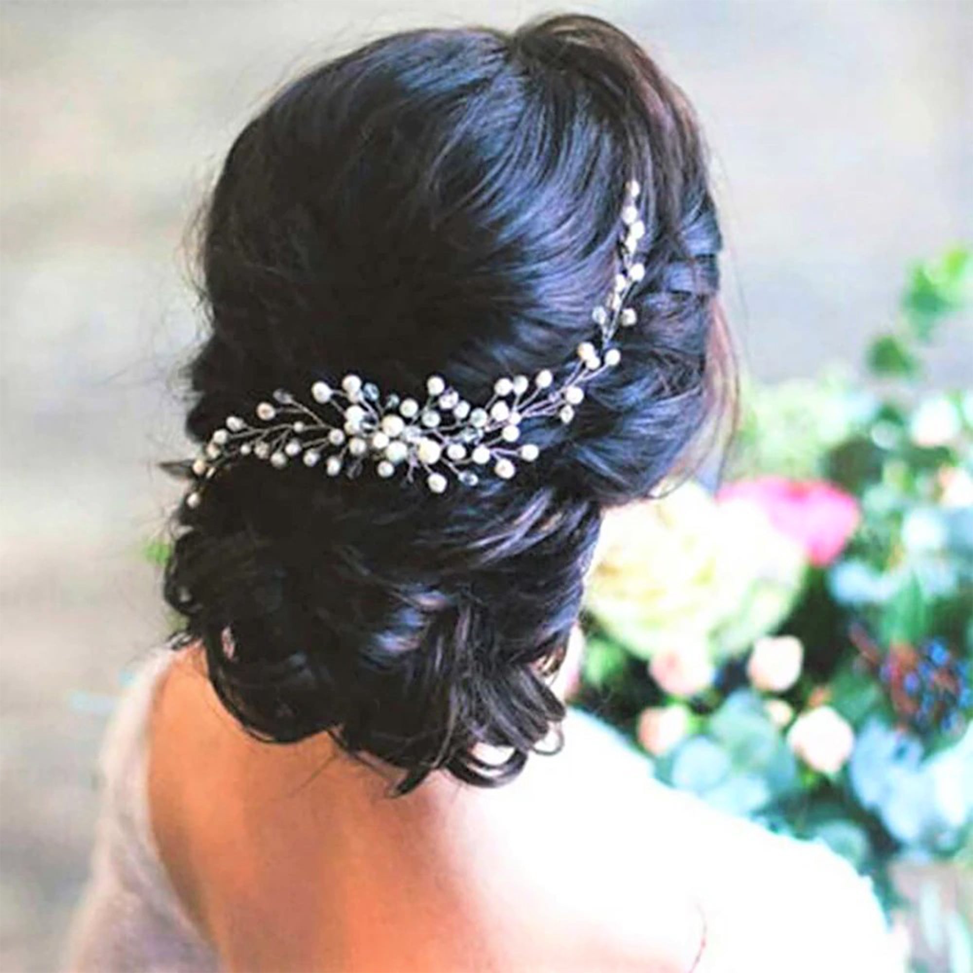 Bridal Hair Piece with Pearls and Crystals