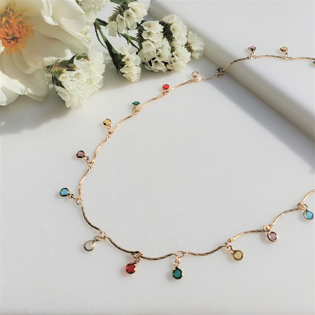Rainbow stone deals choker