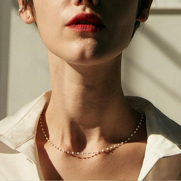 Dainty Pearl Choker Necklace