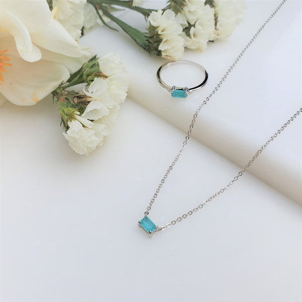 Dainty Tourmaline Necklace and Ring